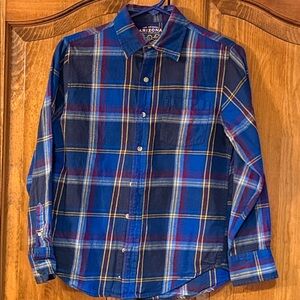 Arizona Jean Company Men's Navy and Red Plaid Shirt